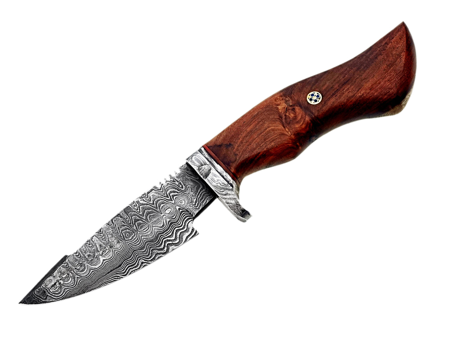 Custom Handmade Damascus Steel Bob Cat Hunting Knife - Iron Wood Handle 12" Inches