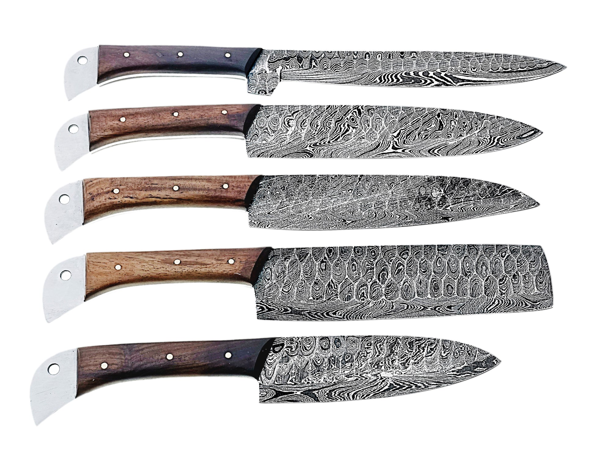 Damascus Knife 5 Pcs Full Kitchen Knife Set