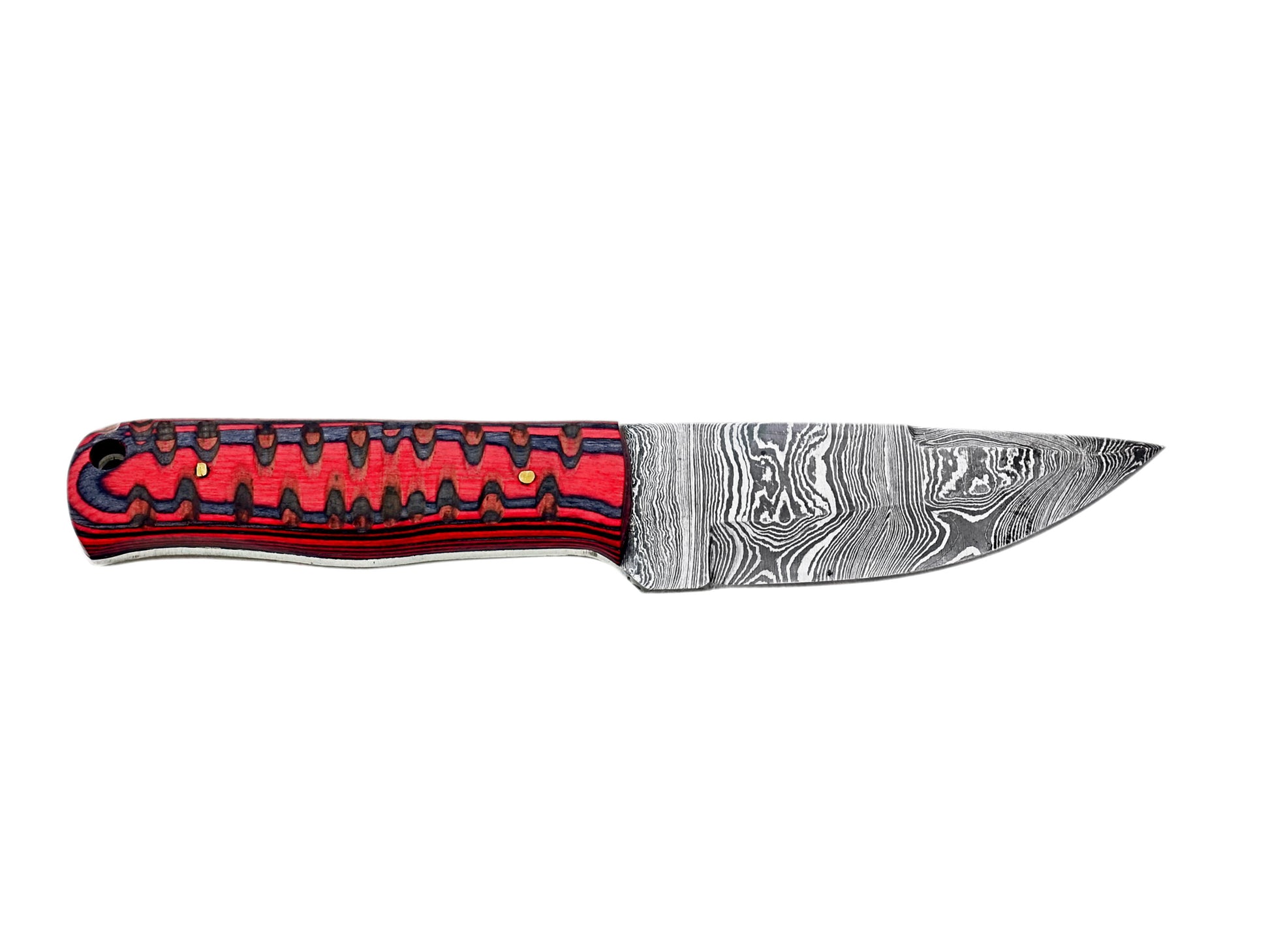 Red Handle Damascus Knife