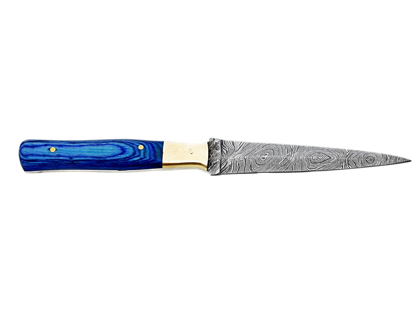 Damascus Steel Hunting Knife - Sharp Cutting Edge Blade for Outdoor and Boot Use with Unique Handle