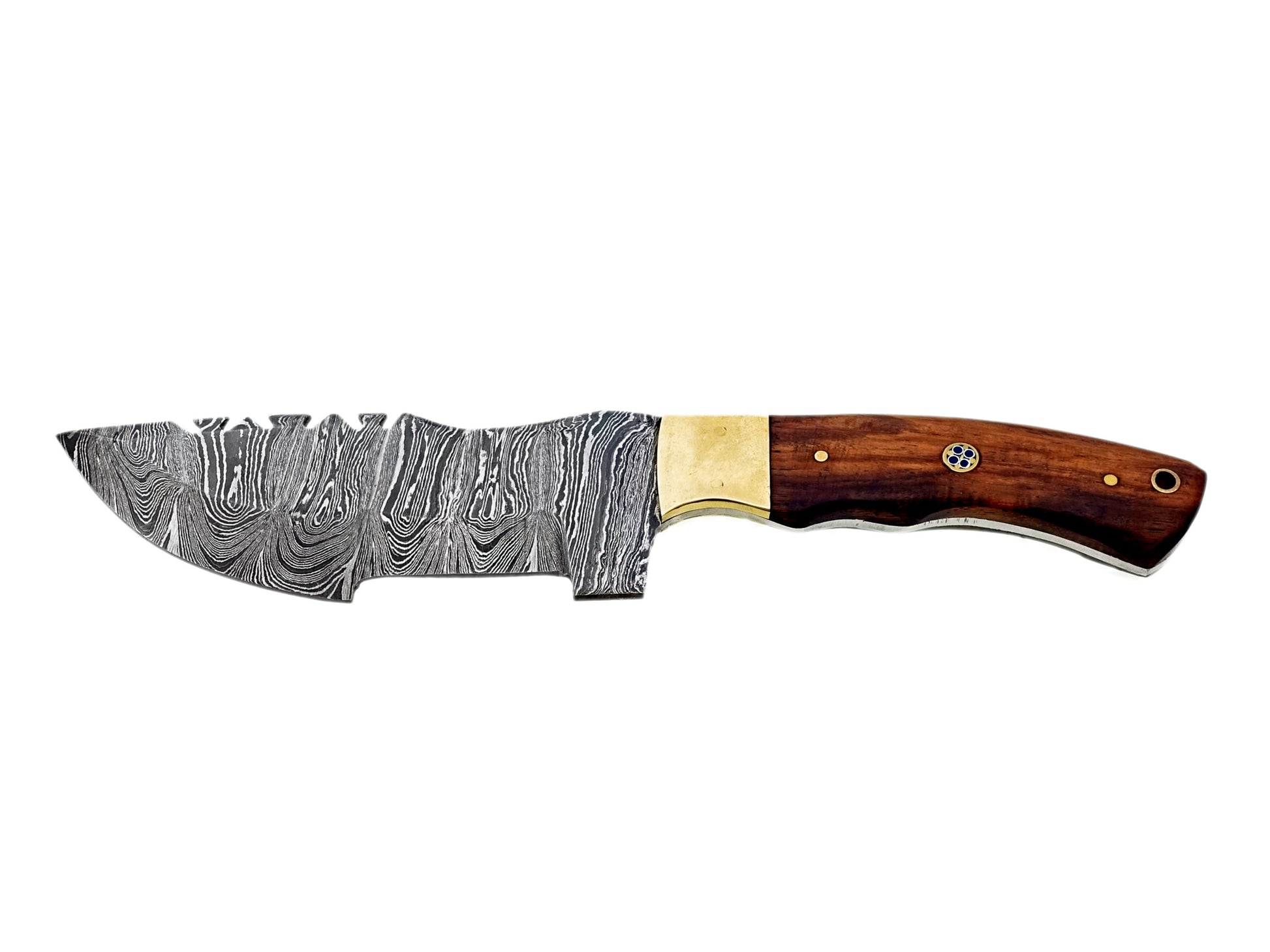 Damascus Hunting Knife with wooden handle