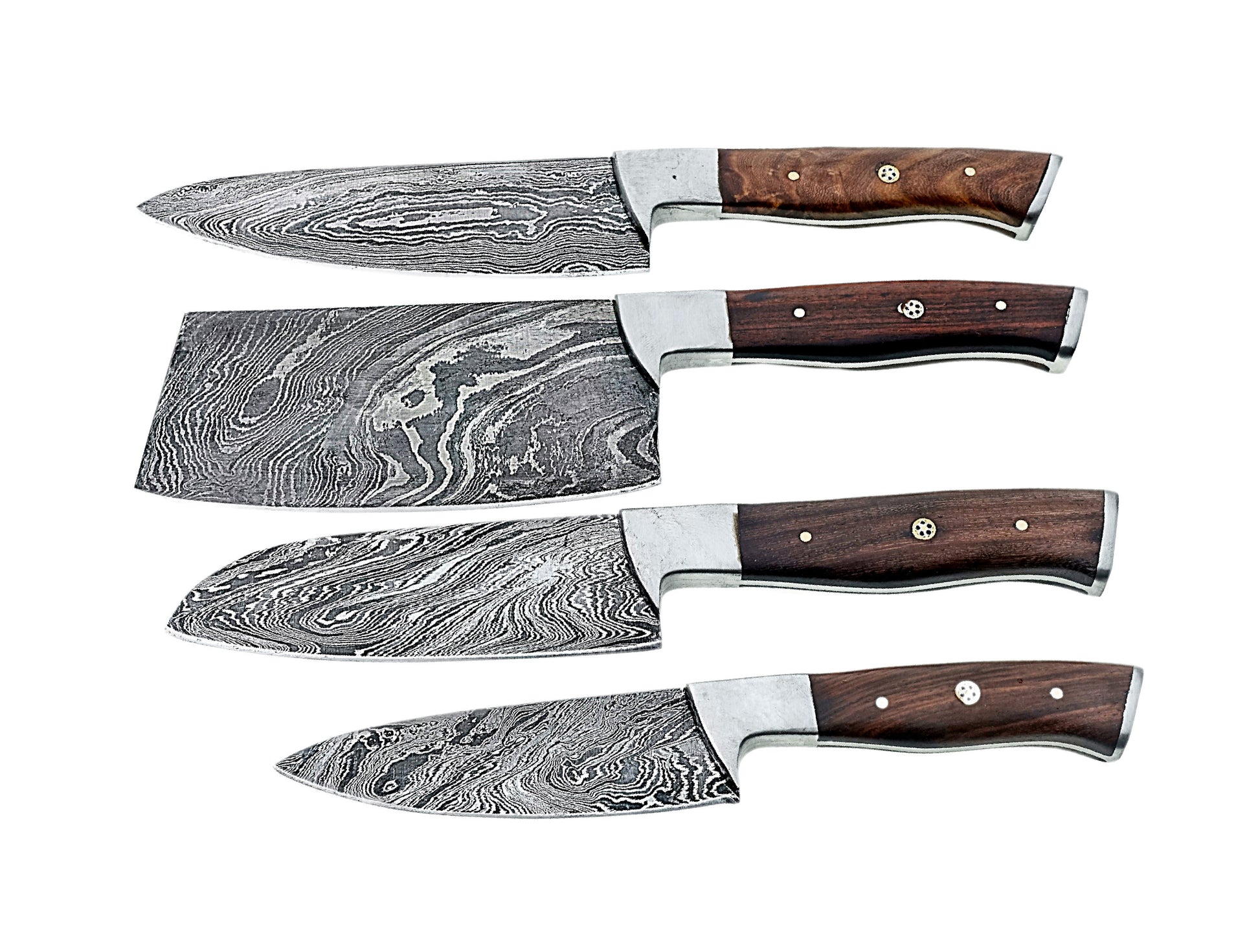 4-Piece Damascus Steel Kitchen Knives Set