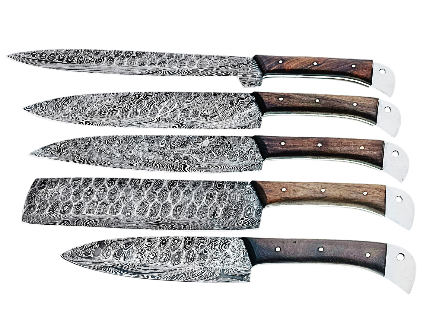 2024 Custom Handmade Damascus Chef Knife Set