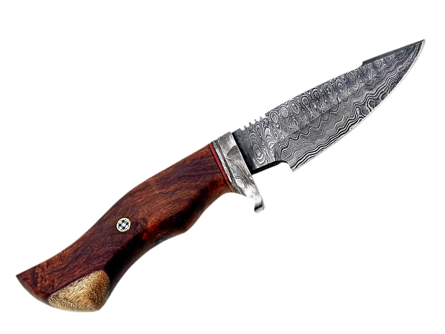 Custom Handmade Damascus Steel Bob Cat Hunting Knife - Iron Wood Handle 12" Inches