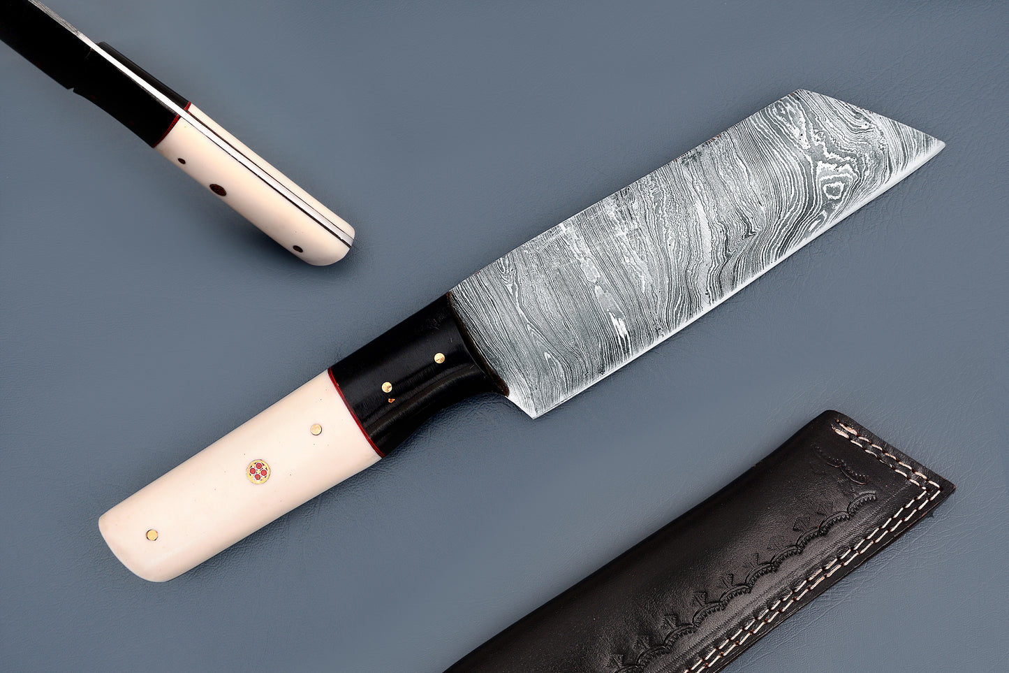 American New Custom Hand Forged Damascus Steel Steak Knife - Sharp Edge Blade with Resin Handle