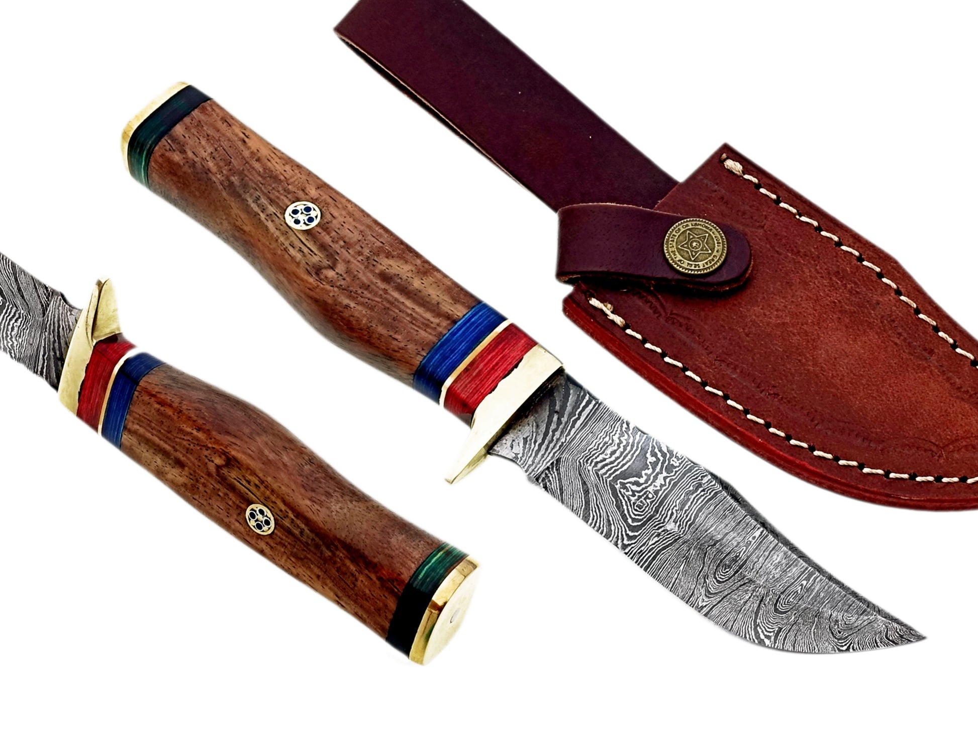 2024 Handcrafted Damascus Steel Hunting Knife – Sharp Cutting Edge Blade with Unique Handle