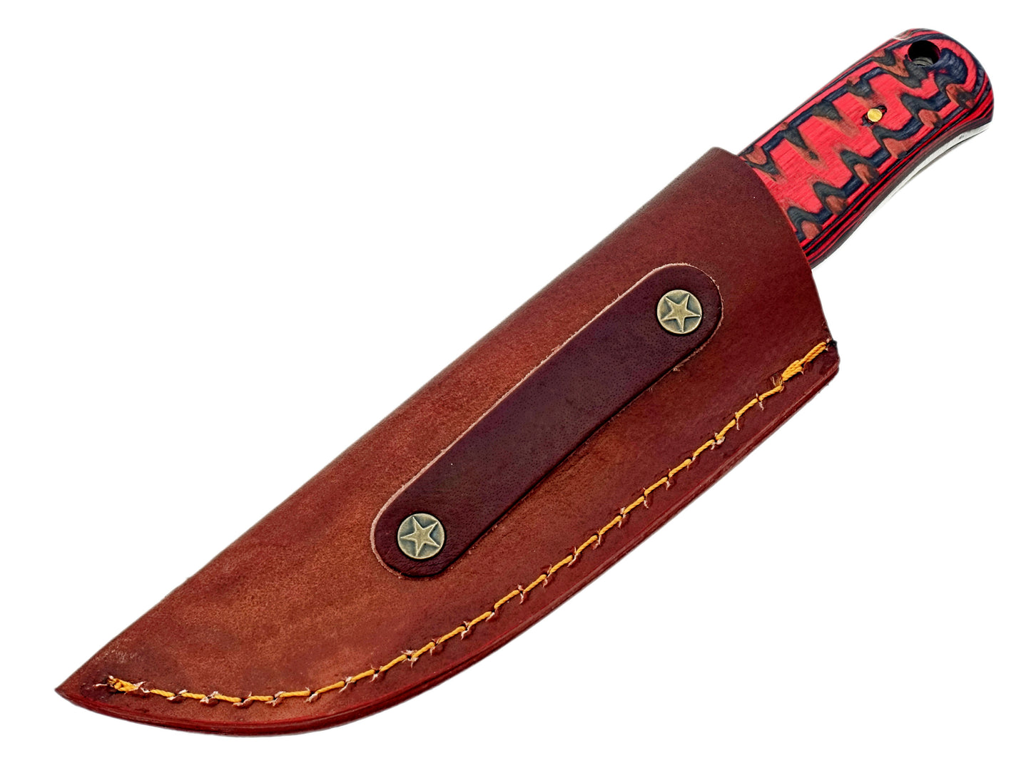 Damascus Hunting Knife with Cover