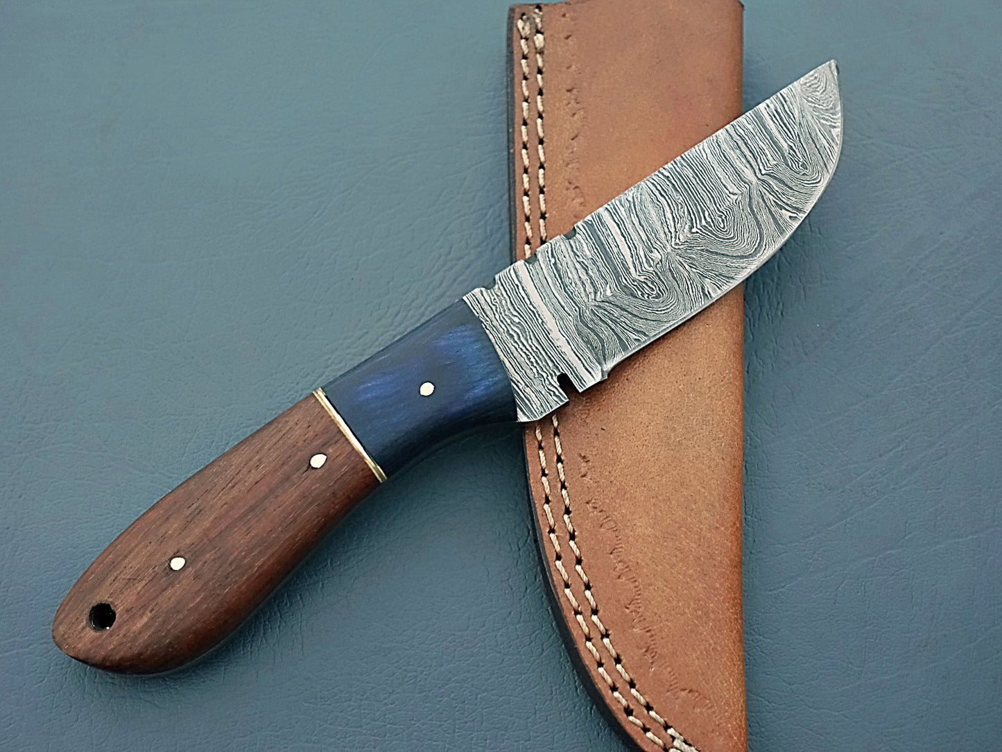 2024 Hand-Forged Custom Damascus Knife with Sheath | Olivewood Fixed Blade Custom Knife | Hunting & Camping Knife