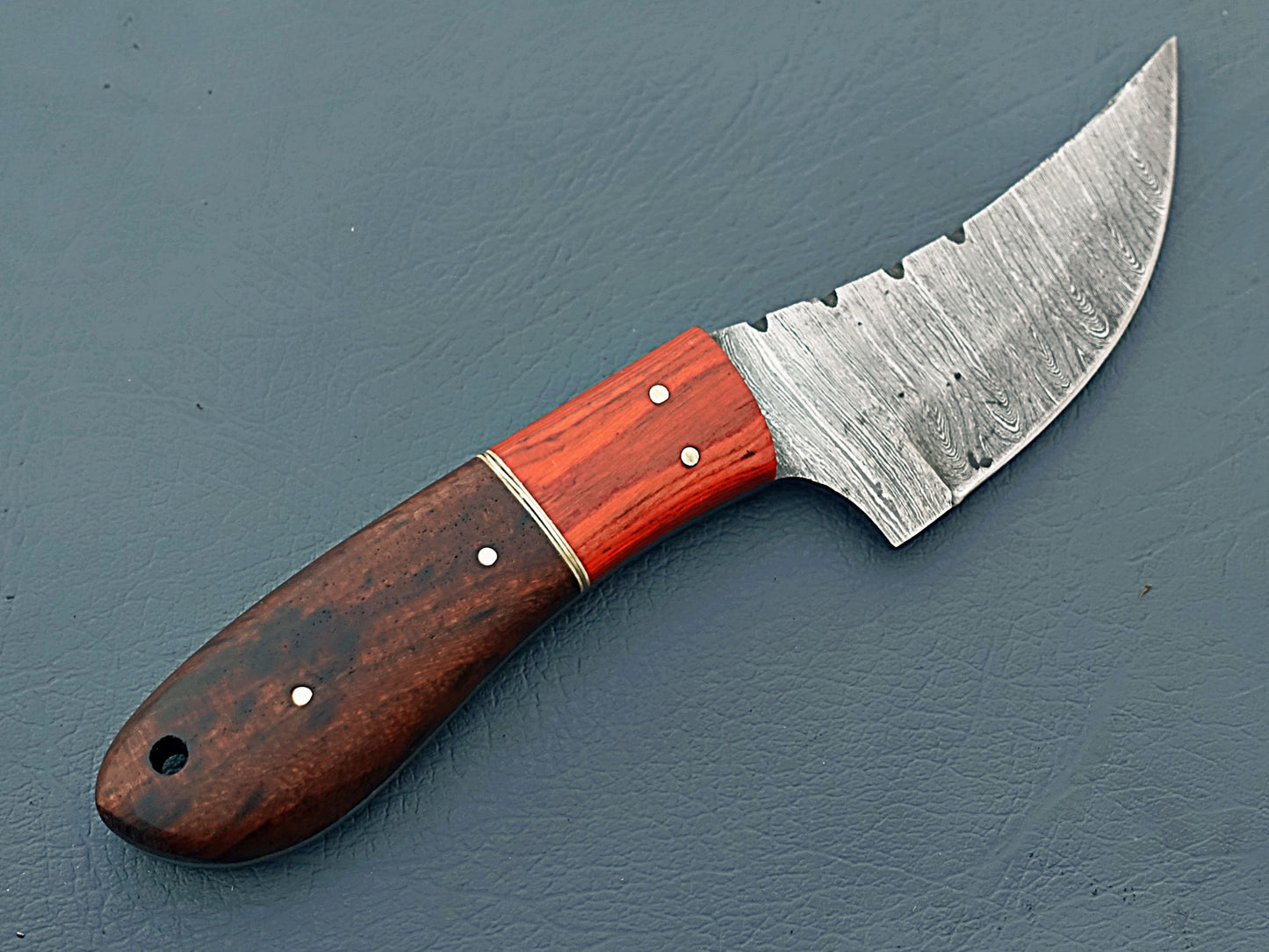 2024 Damascus Hunting Knife with Sheath | Rosewood Fixed Blade Knife | Custom Hunting Knife