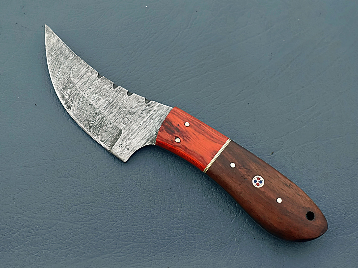 2024 Damascus Hunting Knife with Sheath | Rosewood Fixed Blade Knife | Custom Hunting Knife