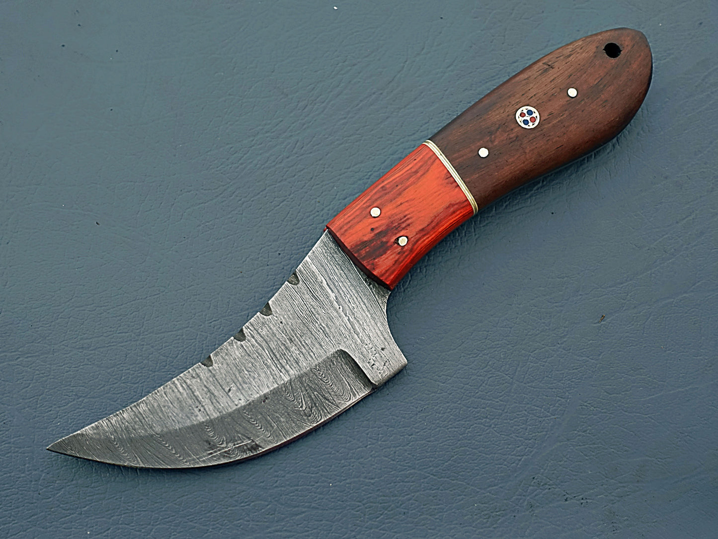 2024 Damascus Hunting Knife with Sheath | Rosewood Fixed Blade Knife | Custom Hunting Knife