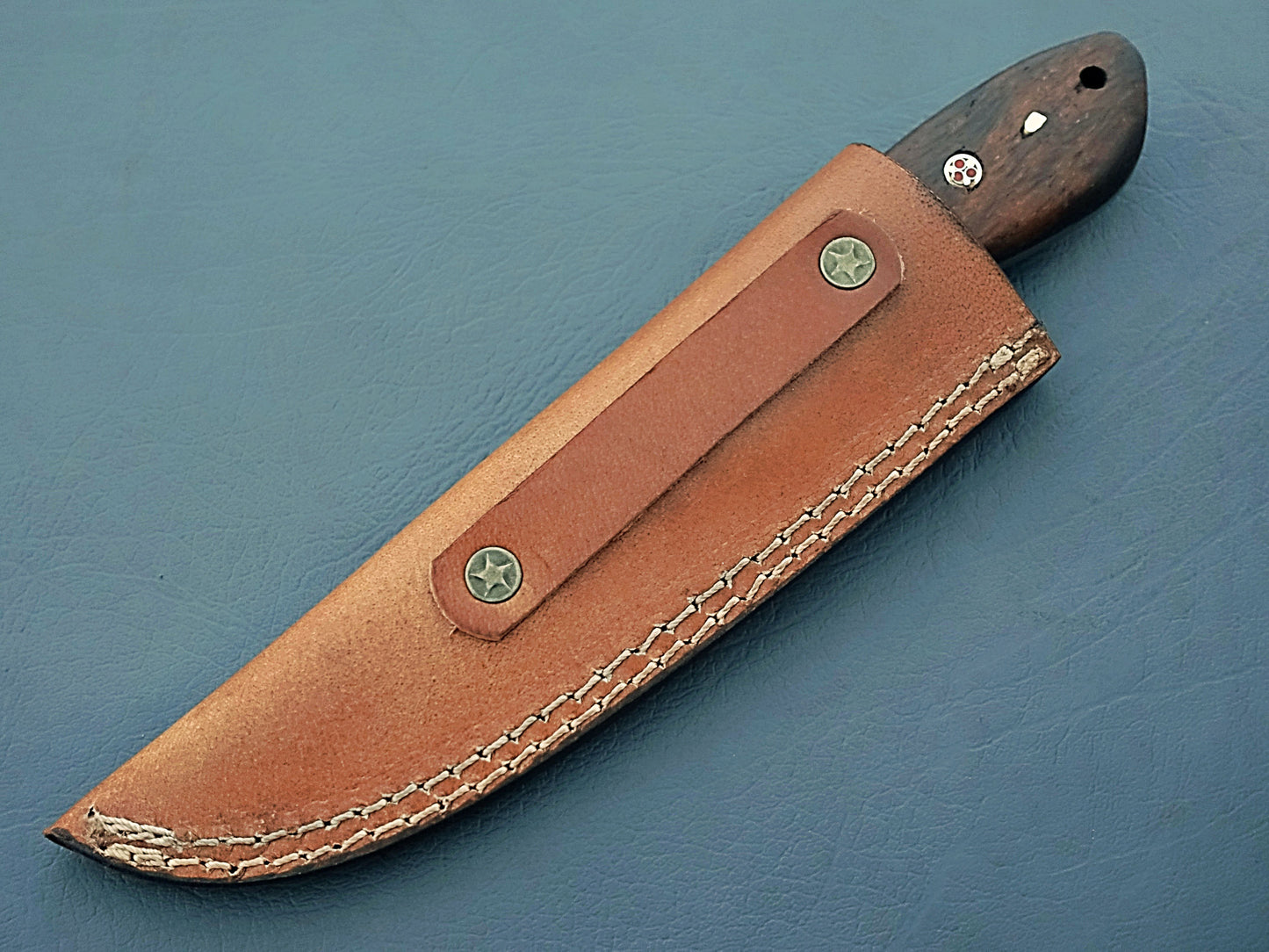 2024 Hand-Forged Custom Damascus Knife with Sheath | Olivewood Fixed Blade Custom Knife | Hunting & Camping Knife