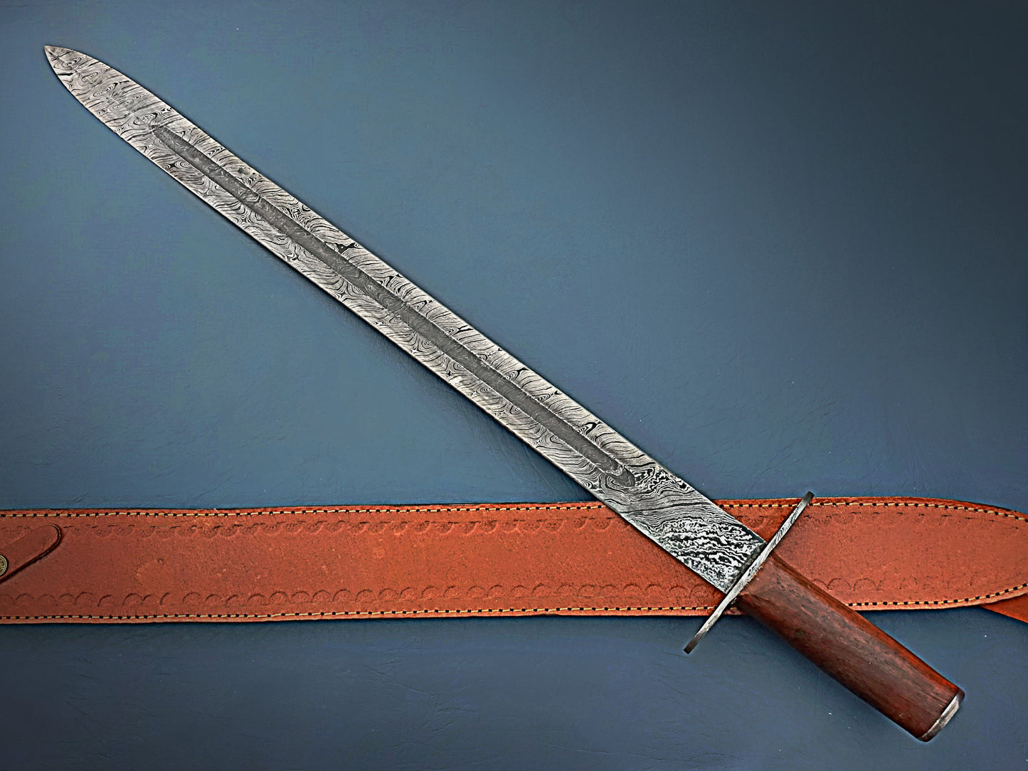 Damascus Steel Custom Handcrafted Outdoor Sword | Sharp Edge Blade | Unique Handle