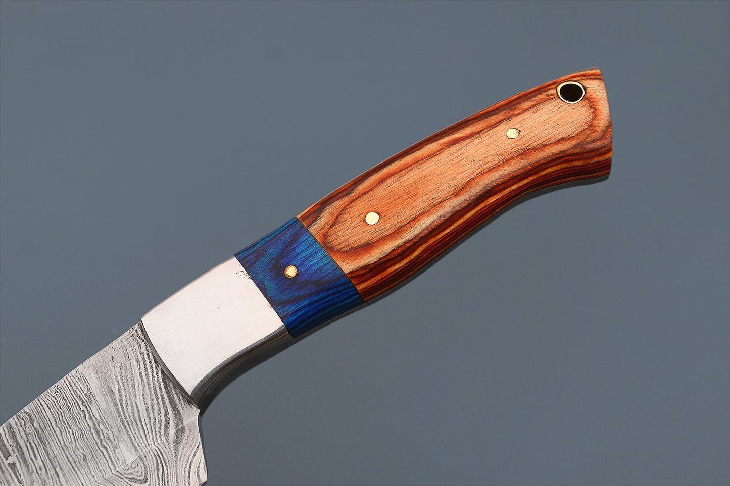 Original Damascus Steak Knife - Custom Hand Forged Damascus Steel Blade with Stabilized Wood Handle