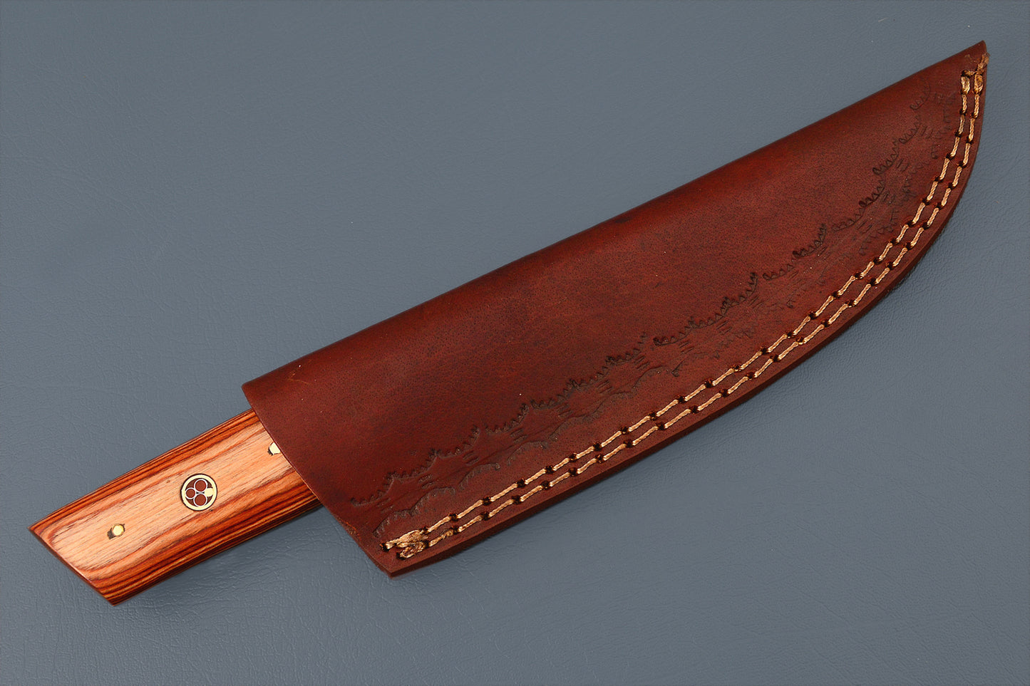 Texas Damascus New Steak Knife - Handcrafted Forged Damascus Steel Blade with Stabilized Wood Handle